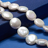 Flat Round Natural Baroque Pearl Keshi Pearl Beads Strands PEAR-R015-17-6