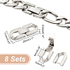 Unicraftale 8 Sets 304 Stainless Steel Fold Over Clasps STAS-UN0064-69-2