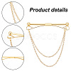   4Pcs 4 Style Brass Hanging Chains Collar Pins Tie Clips AJEW-PH0011-16-4