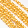 Eco-Friendly Dyed Glass Pearl Round Bead Strands X-HY-A002-10mm-RB112-1