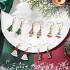 5Pairs 5 Styles Christmas Tree Alloy Enamel Dangle Earrings EJEW-JE05828-2