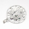 Mixed Shape Chakra Jewelry Brass Natural & Synthetic Mixed Stone Pendants KK-J298-M1-NR-3