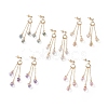 Bling Glass Teardrop Dangle Stud Earrings EJEW-JE05118-1
