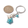 Turtle & Starfish Synthetic Turquoise Pendant Keychains KEYC-JKC00628-01-3