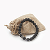 Natural Lava Rock Beads Stretch Bracelets BJEW-JB03850-03-3