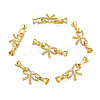 Brass Micro Pave Clear Cubic Zirconia Fold Over Clasps KK-N259-20-2