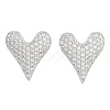 Brass Micro Pave Clear Cubic Zirconia Stud Earrings EJEW-U005-12C-P-1