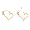 Cubic Zirconia Heart Hoop Earrings EJEW-N011-76-3