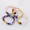 Chips and Round Chakra Natural Gemstone Beaded Stretch Bracelets BJEW-JB01990-1