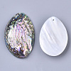 Single-Sided Natural Abalone Shell/Paua Shell Big Pendants SSHEL-N034-18-2