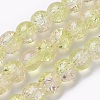 Two Tone Crackle Glass Beads Strands GLAA-F098-03C-11-1