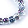 Half Plated Transparent Glass Beads Strands EGLA-Q062-8mm-B05-2