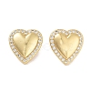 Heart Brass Micro Pave Cubic Zirconia Earrings for Women EJEW-E310-10G-2