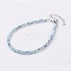 Faceted Glass Beads Anklets AJEW-AN00209-2