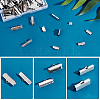   120Pcs 12 Style 304 Stainless Steel Ribbon Crimp Ends STAS-PH0003-45-7