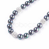 Shell Pearl Beaded Necklaces NJEW-I224-B01-2