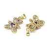 Brass Micro Pave Cubic Zirconia Pendants KK-P266-16G-2