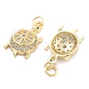 Brass Pave Clear Cubic Zirconia Pendants KK-U009-12G-G-2