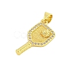 Rack Plating Brass Micro Pave Clear Cubic Zirconia Pendants KK-U021-08G-2