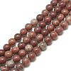 Natural Wood Lace Stone Beads Strands G-S300-108-8mm-1