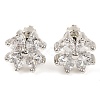 Cubic Zirconia Clover Stud Earrings EJEW-I304-14P-2