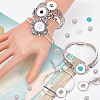 DELORIGIN 6Pcs 6 Style Alloy Interchangeable Snap Link Cuff Bangles & Charm Bracelets Settings DIY-DR0001-06-3