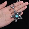 Five-pointed Star Pendant Necklace Titanium Steel Star Pendant Necklace Vintage Resin Evil Eye Jewelry Guardian Charms for Men Women JN1108A-4