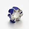 Alloy Enamel Flat Round Large Hole European Beads MPDL-M031-02-2