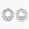 Brass Inlaid Clear Cubic Zirconia Pendants ZIRC-S069-034P-2