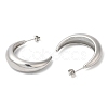 Non-Tarnish 304 Stainless Steel Crecent Moon Stud Earrings EJEW-B026-05P-2