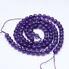 Round Natural Amethyst Bead Strands G-L446-12-2