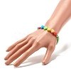 Heart Beads Stretch Bracelet for Girl Women BJEW-JB07184-5