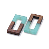 8 Colors Resin & Walnut Wood Pendants RESI-X0001-33-2