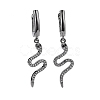 Clear Cubic Zirconia Snake Dangle Hoop Earrings EJEW-JE05130-1