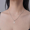 Non-Tarnish 201 Stainless Steel Running Girl Pendant Necklace NJEW-OY001-30-2