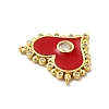 Rack Plating Brass Micro Pave Clear Cubic Zirconia Connector Charms KK-P230-05G-04-3