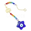 Evil Eye Lampwork Beaded Pendant Decorations HJEW-JM01127-3