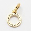 CZ Brass Micro Pave Cubic Zirconia Circle Charms ZIRC-L018-11-3