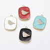 Golden Plated Brass Micro Pave Clear Cubic Zirconia Pendants KK-F807-17-G-1