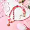 2Pcs 2 Style Alloy Enamel Flower Pendant Necklaces Set NJEW-JN04537-4
