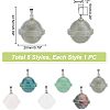 Unicraftale 6Pcs 6 Styles Natural Mixed Stone Pendants FIND-UN0001-38-3