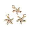 Brass Micro Pave Colorful Cubic Zirconia Pendants KK-G439-20G-3