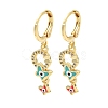 Real 18K Gold Plated Brass Dangle Leverback Earrings EJEW-A033-22G-01-1