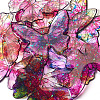 7 Colors Epoxy Resin Flower Print Big Pendants RESI-TA0002-60B-3