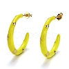 Brass Enamel Half Hoop Earrings EJEW-B004-03G-3