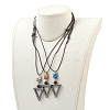 Cowhide Leather Cord Jewelry Sets SJEW-JS00978-5