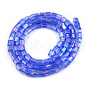 Transparent Electroplate Glass Bead Strands GLAA-N047-08-C04-2