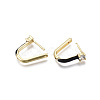 Brass Micro Pave Clear Cubic Zirconia Huggie Hoop Earrings EJEW-R144-009-NF-4