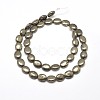 Oval Natural Pyrite Beads Strands G-I126-19-10x8mm-2