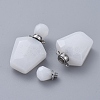 Faceted Natural White Jade Openable Perfume Bottle Pendants G-E564-09A-P-1